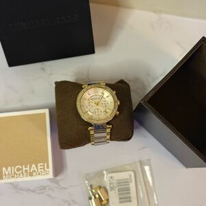 Michael Kors Parker Two-tone Chronograph Quartz Watch - Used w/box and links